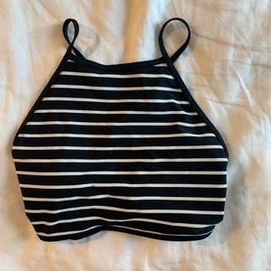 Aerie High Neck Bikini Top - Stripes